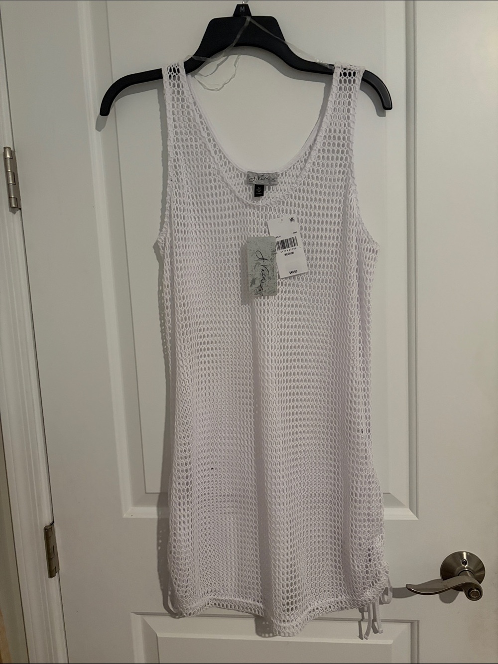 White Crochet Knit Tank Cover-Up J Valdi NWT Medium